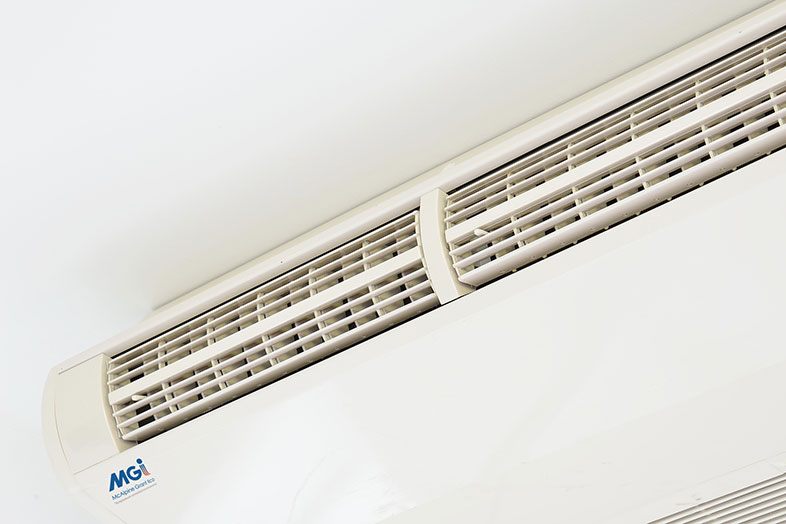 air conditioning unit mounted under the ceiling